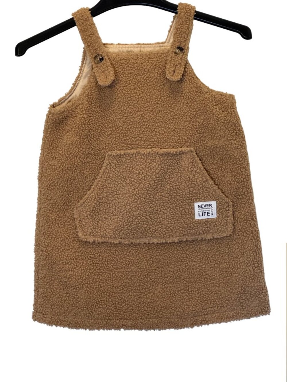 Girls Tan Overall Fleece Dress Size 6 Yrs
